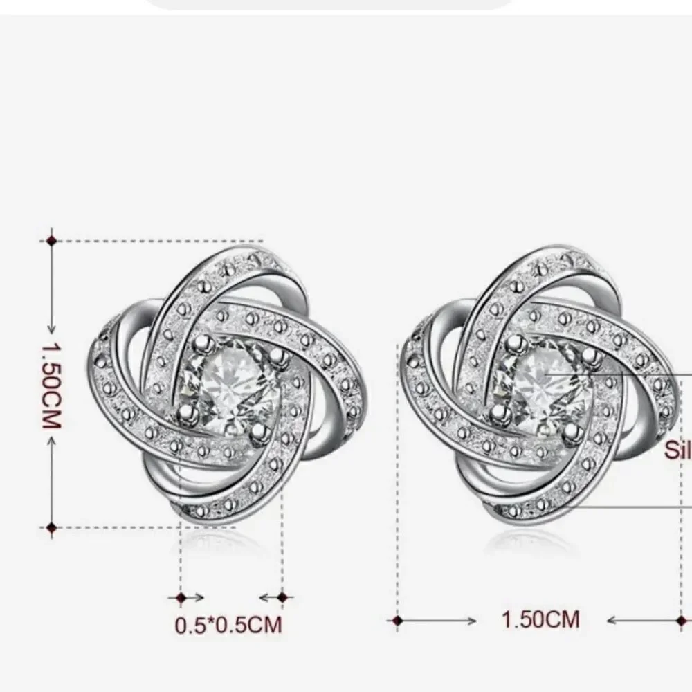 The Ambassador Earring in 925 silver and cz